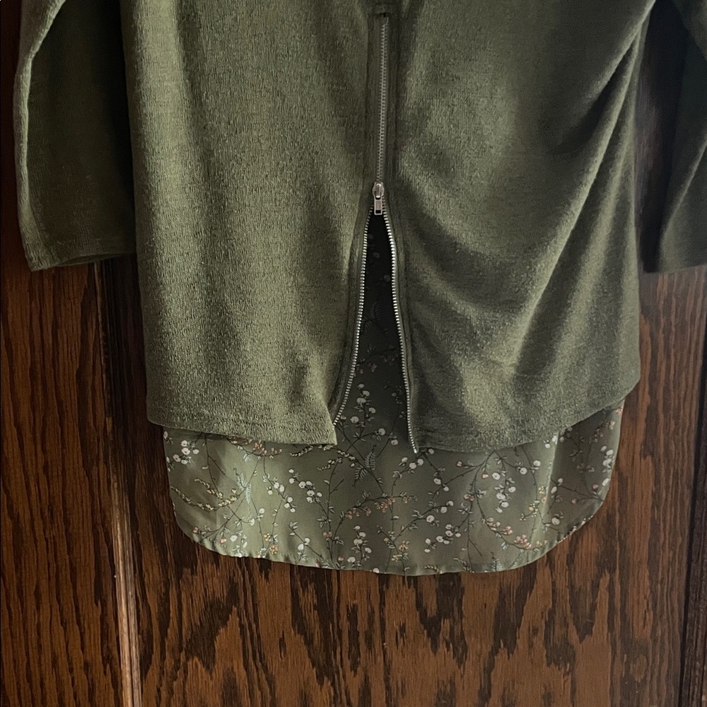 New York & Company Olive Layered Blouse - Picture 4 of 5